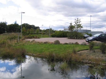 SuDS retention pond in Scotland
