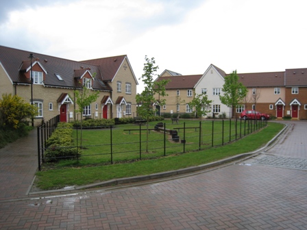 SuDS dDetention basin in a play area