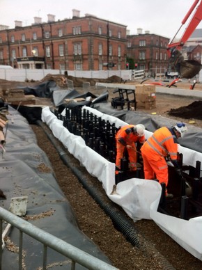 Derby station tree pit SuDS