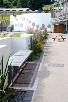 Figure 3 SuDS features as part of the landscaping of the school playground