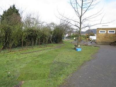 Tributary grass swale