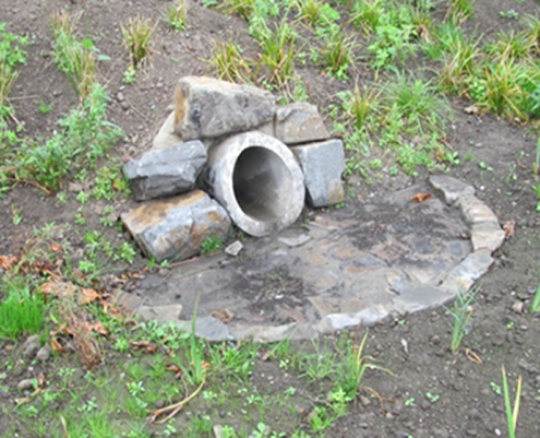 Outfall from highways network into the swale